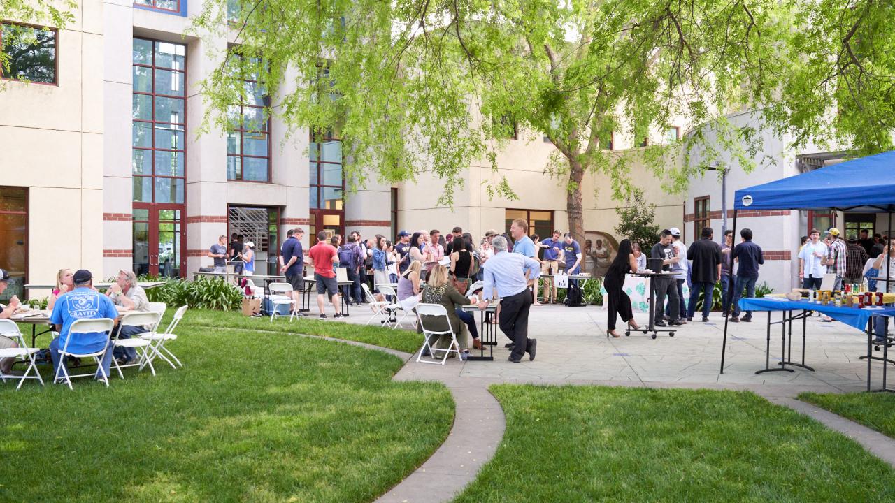 Outdoor scene of tasting event