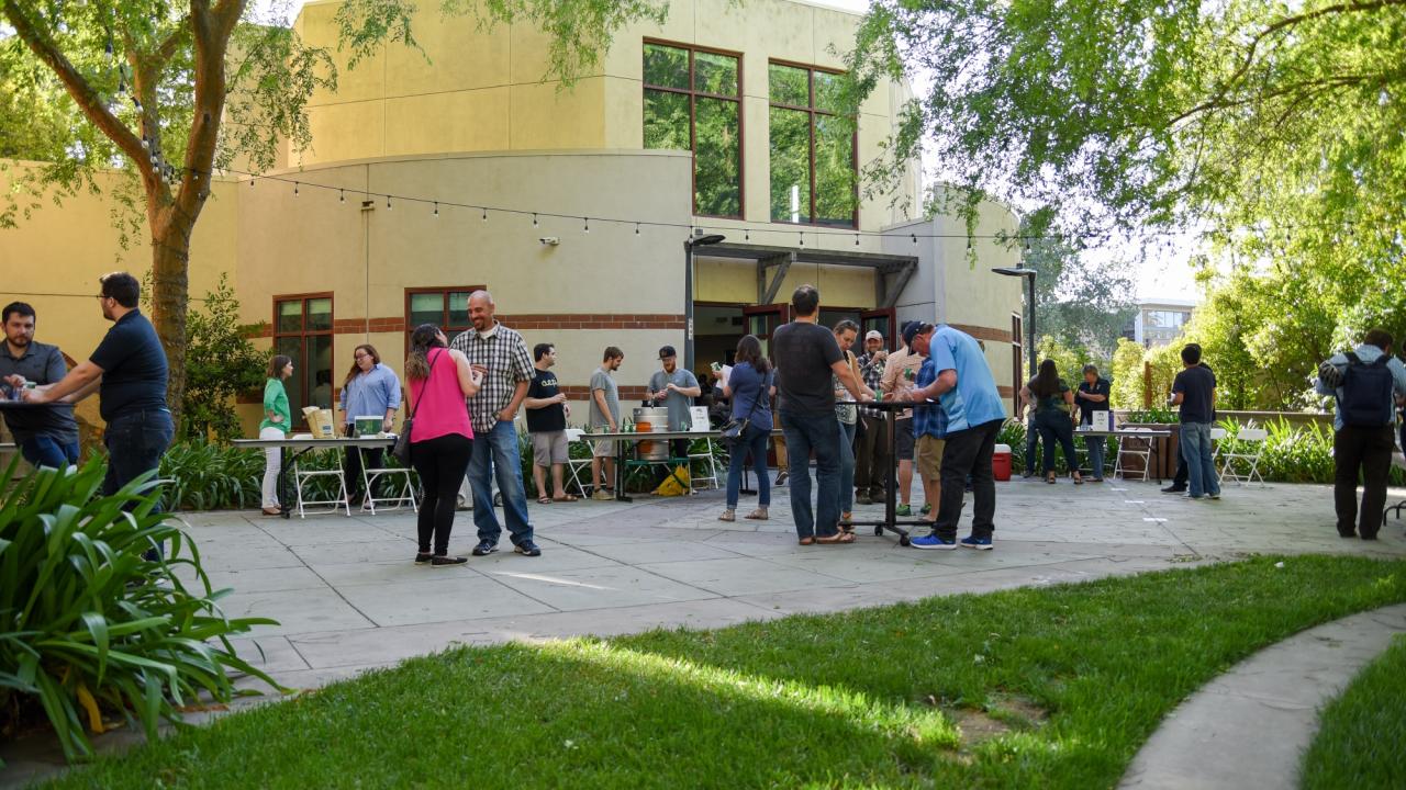Outdoor scene of tasting event